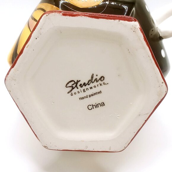 Studio Designworks Ceramic Creamer Pitcher Hand Painted Flower Pattern 5.25" H - Picture 8 of 11